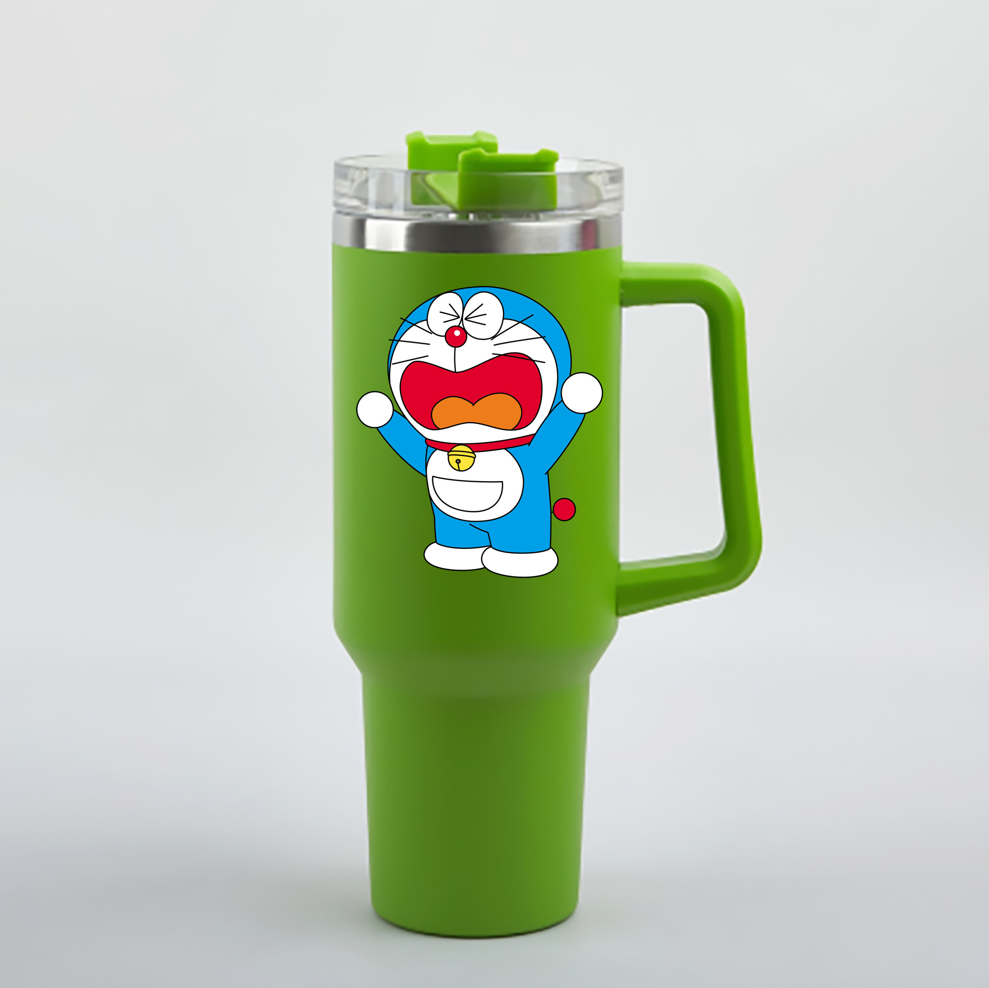 （画像用） ドラえもん Doraemon 1200mL車用タンブラー - クリスタルステッカー（プラスチックストロー付き）